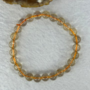 Natural Golden Rutilated Quartz Beads 天然金发水晶手链 15.35g 15.5cm 7.8mm 25 Beads - Huangs Jadeite and Jewelry Pte Ltd