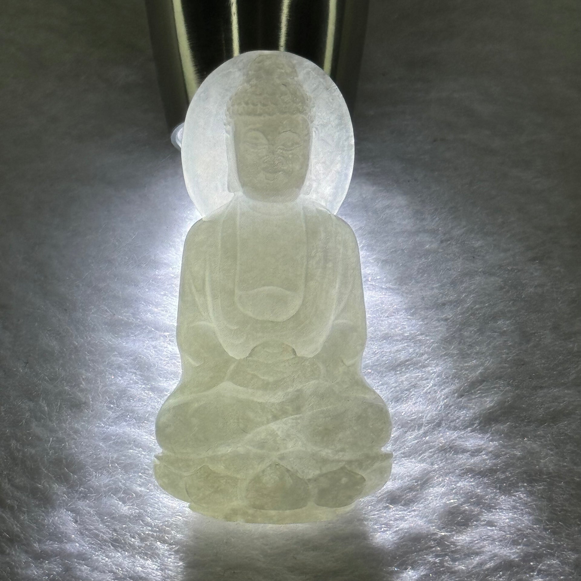 Type A Semi Icy Light Lavender Jadeite Buddha Pendant 25.90g 49.4 by 24.7 by 12.4mm - Huangs Jadeite and Jewelry Pte Ltd