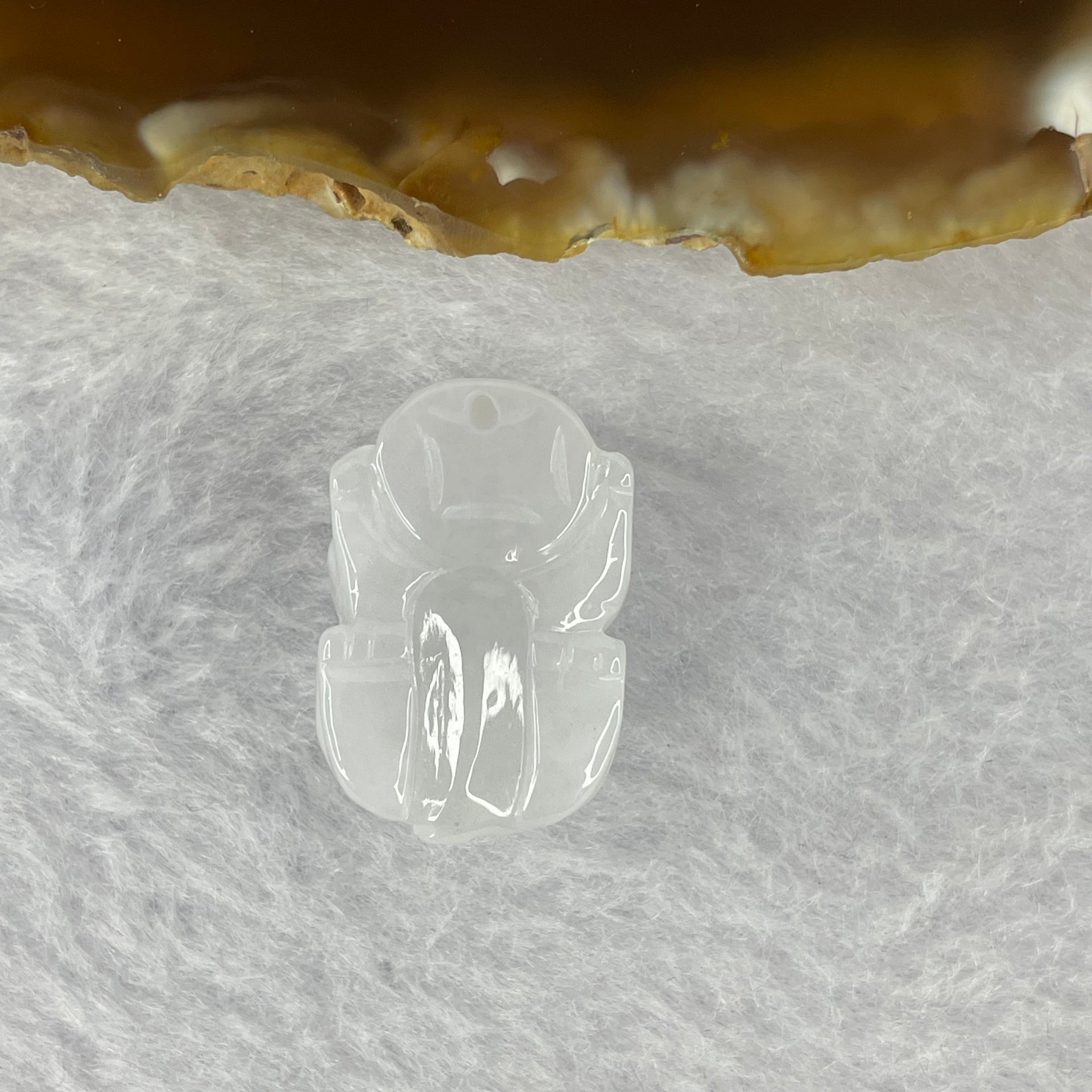 Type A Jelly Light Lavender Jadeite Pixiu Pendent A货浅紫色翡翠貔貅牌 7.93g 22.8 by 15.0 by 11.4 mm - Huangs Jadeite and Jewelry Pte Ltd