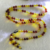 Natural Mixed Color (Red and Yellow) Amber Beads Necklaces 9.34g 5.3mm 110 + 12 Beads (Slight Rough on few Beads)