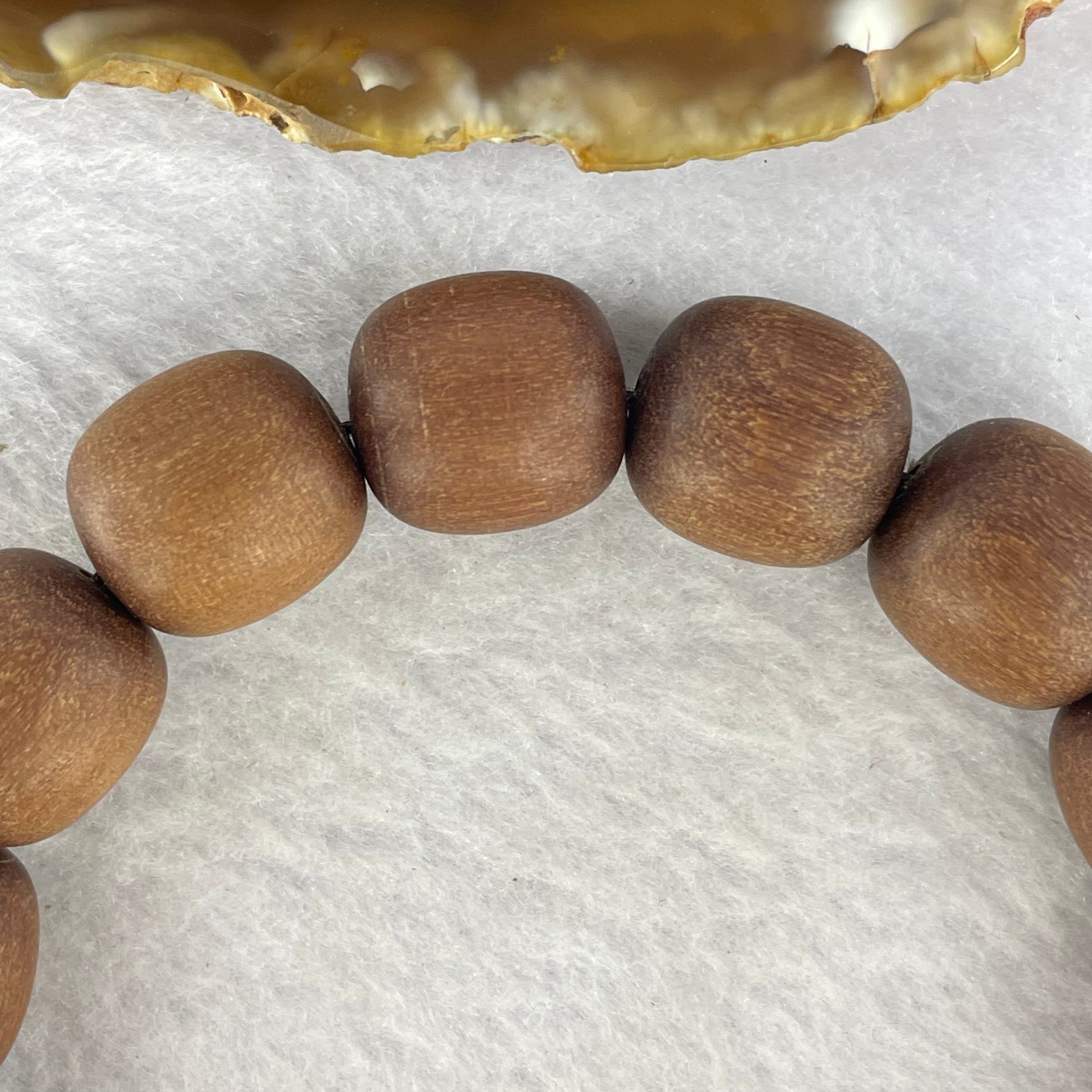 Natural Wild Australian Sandalwood Beads Bracelet 自然野生澳大利亚檀香手链 30.00g 14.9mm 15 Beads - Huangs Jadeite and Jewelry Pte Ltd