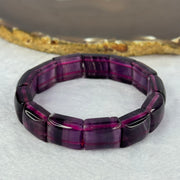 Natural Dark Purple Fluorite Bracelet 42.21g 16cm 14.7 by 12.7 by 7.7mm 13 pcs - Huangs Jadeite and Jewelry Pte Ltd