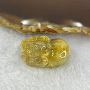 Above Average Grade Natural Golden Rutilated Quartz Pixiu Charm for Bracelet 天然金发水晶貔貅 11.28g 28.3 by 18.9 by 12.6mm - Huangs Jadeite and Jewelry Pte Ltd