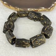 Natural Wild Indonesia Agarwood Bracelet (Sinking Type) 天然野生印尼沉香手链（沉水）41.98g 20cm 26.2 by 21.2 by 15.0 by 9pcs - Huangs Jadeite and Jewelry Pte Ltd