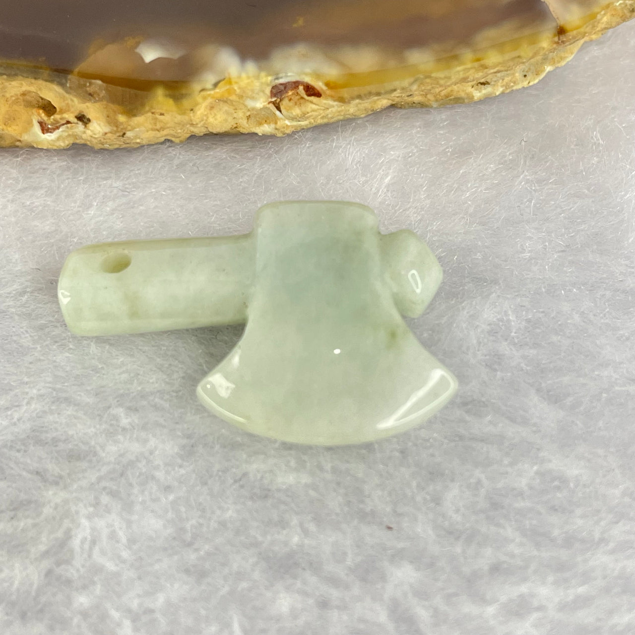 Type A faint Green Lavender Jadeite Axe 3.00g 25.9mm by 14.9mm by 4.6mm - Huangs Jadeite and Jewelry Pte Ltd