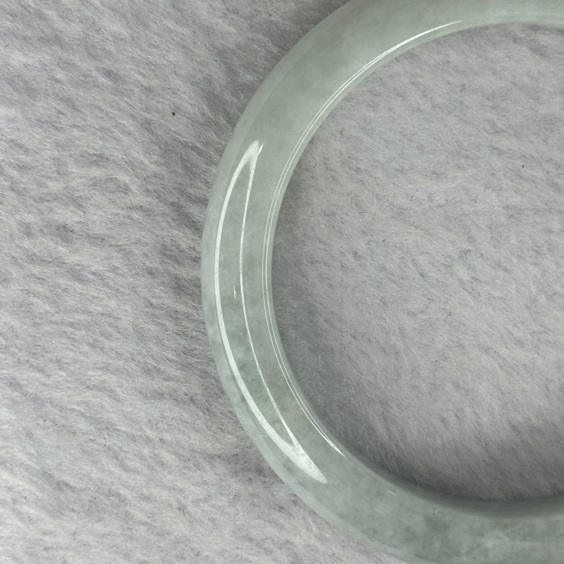 Type A Light Sky Blue Jadeite Bangle 72.80g Inner Diameter 56.1mm 11.2 by 8.5mm (Internal Lines) - Huangs Jadeite and Jewelry Pte Ltd