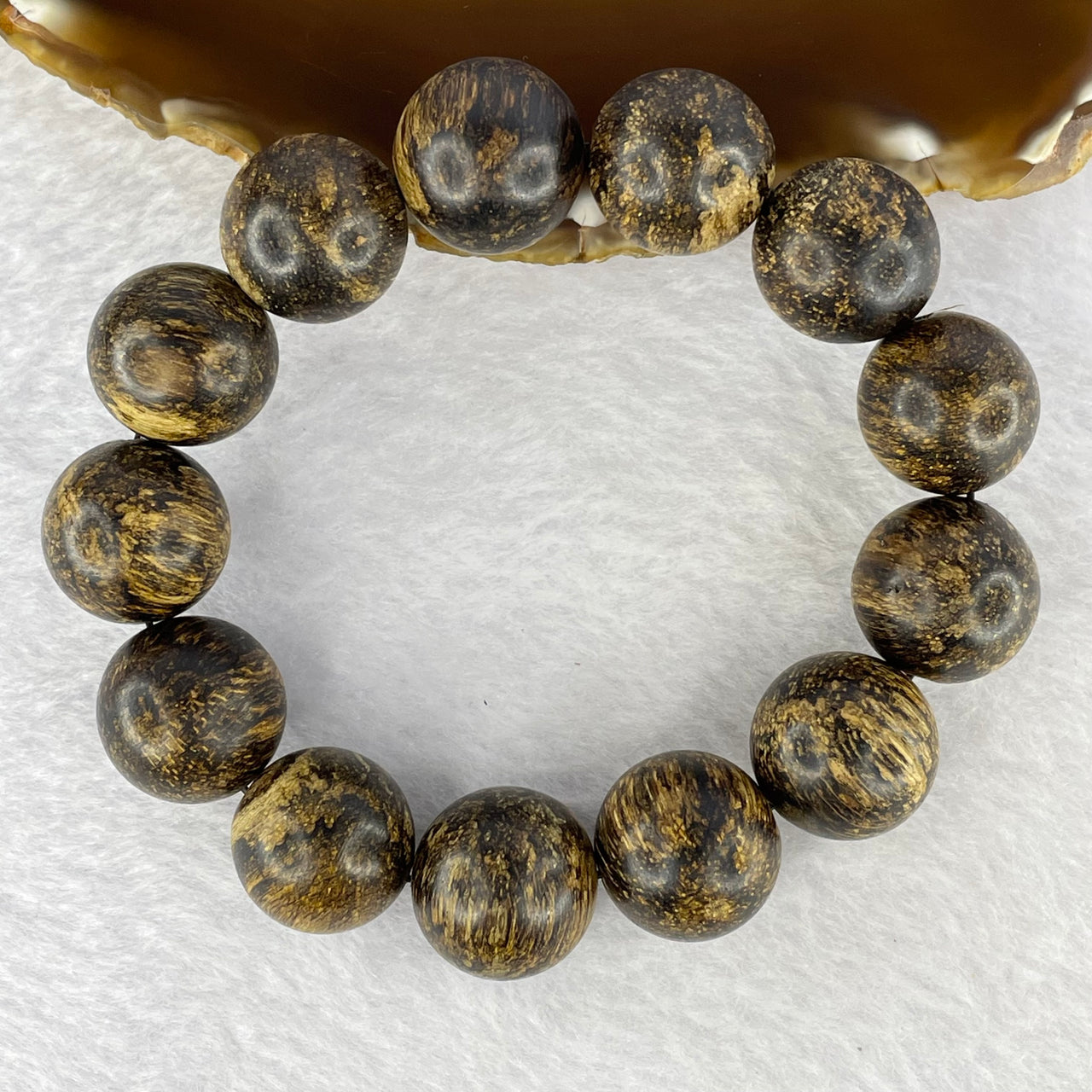 Natural Wild Vietnam Black Kynam Qi Nan Chen Xiang Mu Agarwood Beads Bracelet (Sinking Type 沉水) 天然野生越南黑奇南沉香珠手链 39.37g 20cm 18.0 mm 13 Beads - Huangs Jadeite and Jewelry Pte Ltd