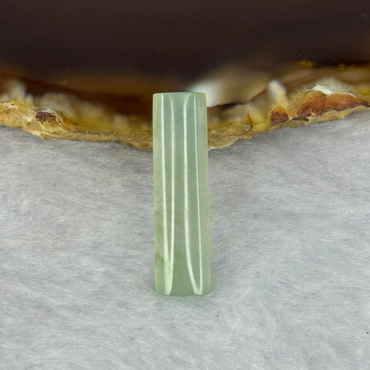 Type A ICY Green Jadeite Jade Stone For Setting 7.45ct 23.7 by 6.6 by 3.7mm