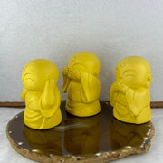 Clay Hear No Evil, See No Evil, Say No Evil Display Set Each about 71.2 by 45.8 by 44.3mm Total Weight 461.78g - Huangs Jadeite and Jewelry Pte Ltd