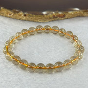 Natural Golden Rutilated Quartz Beads 天然金发水晶手链 14.47g 15cm 7.6mm 24 Beads - Huangs Jadeite and Jewelry Pte Ltd