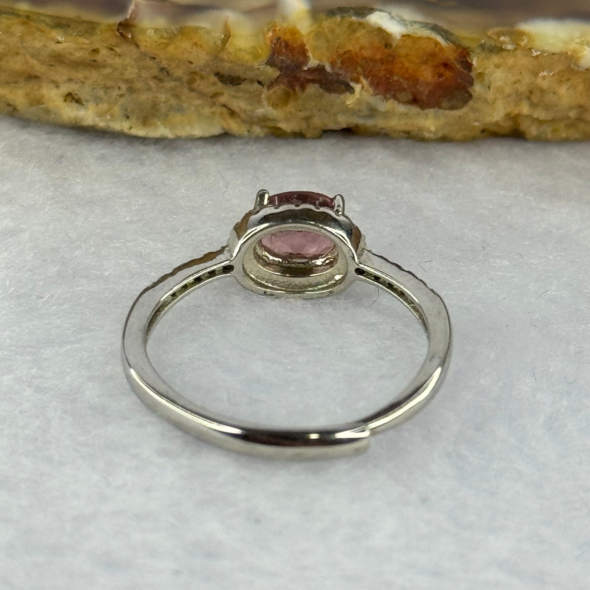 Natural Tourmaline in 925 Sliver Ring (Adjustable Size) 1.45g 5.7 by 4.5 by 2.6mm - Huangs Jadeite and Jewelry Pte Ltd