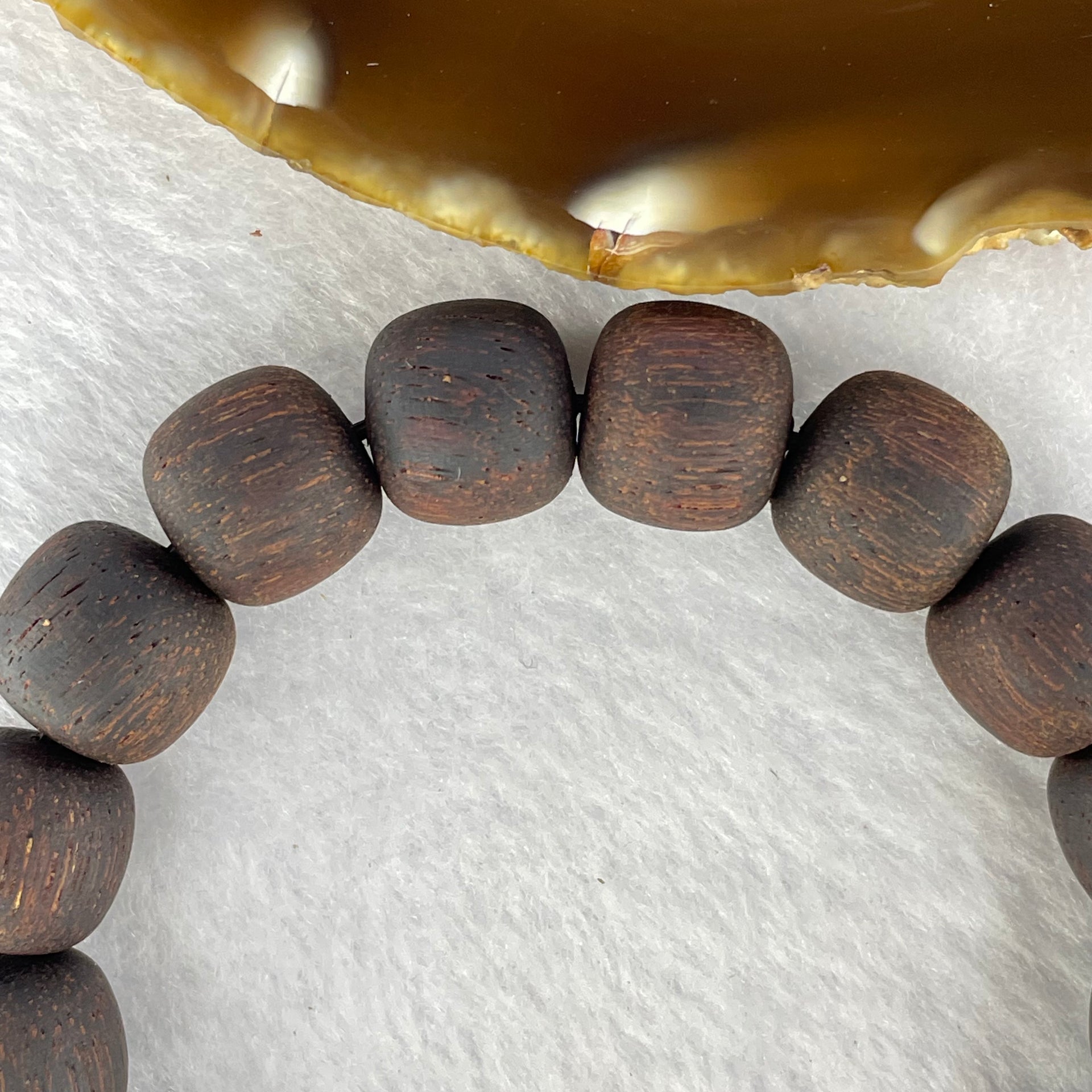 Natural Wild Hainan Jiang Zhen Xiang ( Acronychia Pedunculata) Beads Bracelet (Sinking Type) 天然野生海南降真香珠手链 20.75g 19cm / 13.3 mm 17 Beads - Huangs Jadeite and Jewelry Pte Ltd