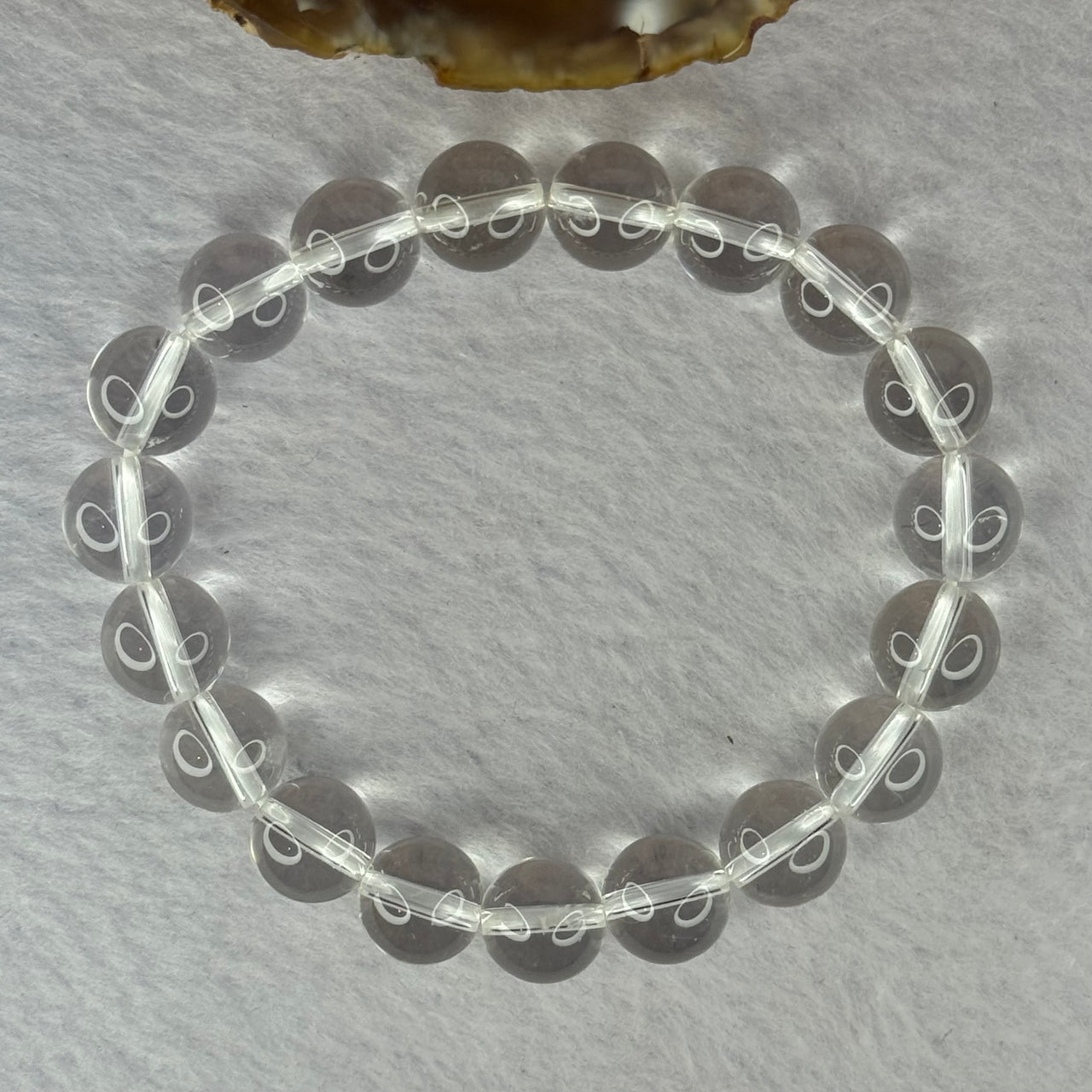 Natural Clear Quartz Bracelet 天然白水晶手链 30.73g 17cm 10.6mm 19 Beads