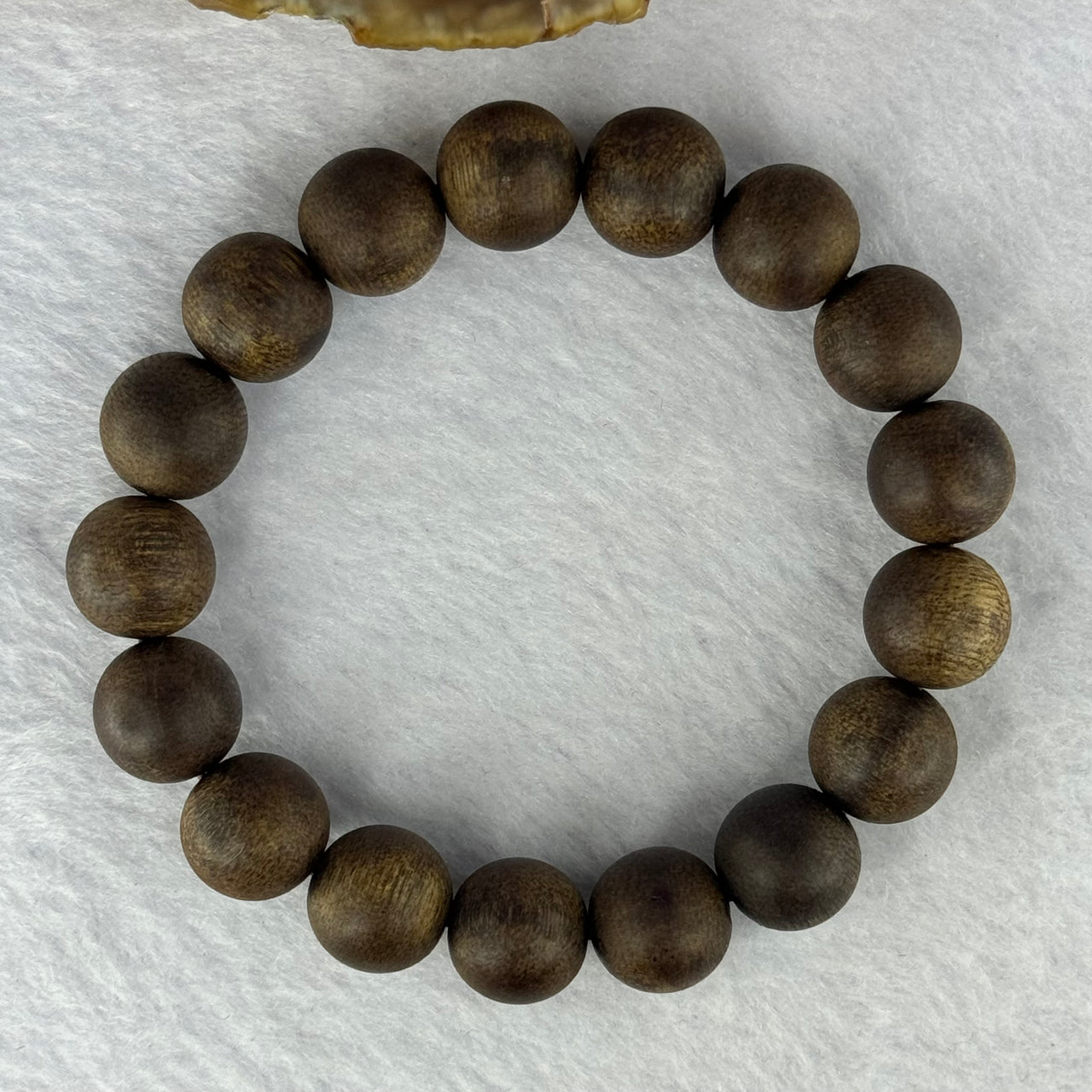 Natural China Hainan Agarwood Beads Bracelet 中国海南沉香木手链（Half Sinking) 10.67g 18cm 12.8mm 17 Beads