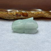 Type A Light Blueish Green Jadeite Rabbit Pendant 9.74g 26.3 by 12.7 by 15.2mm - Huangs Jadeite and Jewelry Pte Ltd