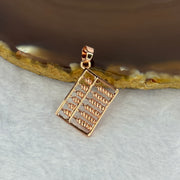 Mini Rose Gold Abacus Pendent 18.6g 21.9 by 13.7 by 1.6mm - Huangs Jadeite and Jewelry Pte Ltd