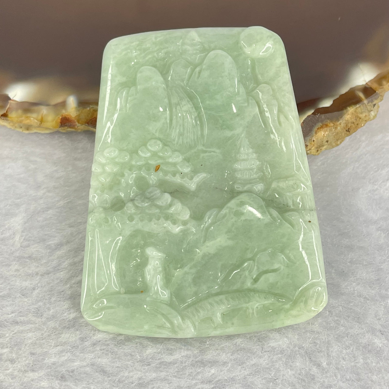 Type A Green Shun Shui Jadeite 22.06g 38.1 by 49.6 by 5.4mm - Huangs Jadeite and Jewelry Pte Ltd