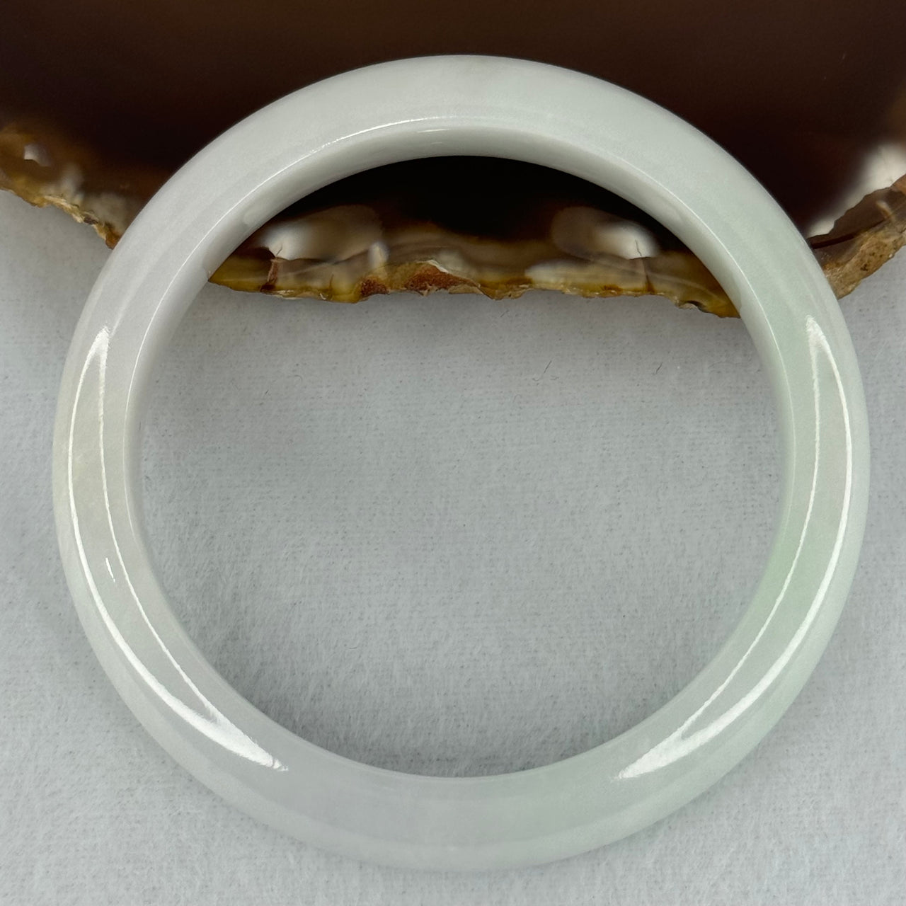 Type A Faint Lavender and Faint Green Jadeite Bangle Internal Diameter 58.5mm 58.12g 12.7 by 8.4mm (Internal Line)