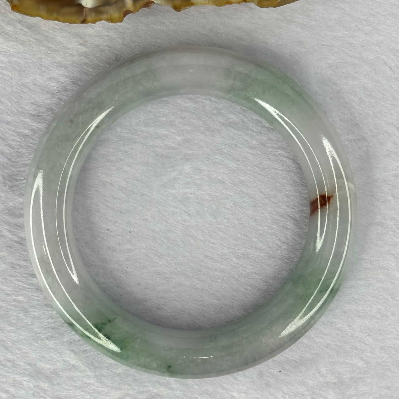 Type A Lavender with Green and Brownish Red Patches Bangle 68.81g 12.0 by 11.3 mm Internal Diameter 54.6 mm (External Line with Internal Lines) - Huangs Jadeite and Jewelry Pte Ltd