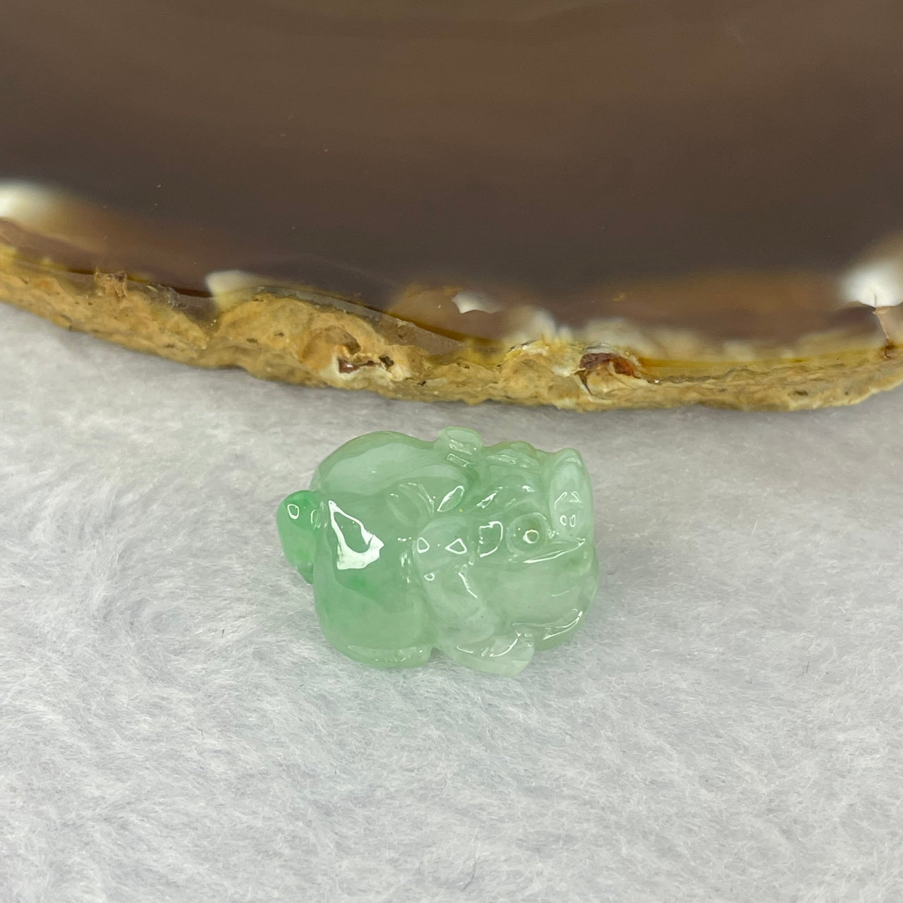 Type A Sky Blue Jadeite Pixiu Pendent A货天空蓝色翡翠貔貅牌  6.16g 19.5 by 14.0 by 11.7 mm - Huangs Jadeite and Jewelry Pte Ltd