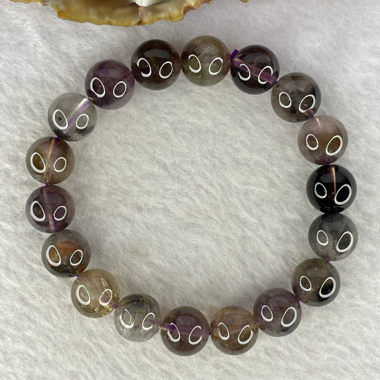 Natural Auralite Crystal Bracelet 极光手链 27.01g 10.3 mm 18 Beads - Huangs Jadeite and Jewelry Pte Ltd