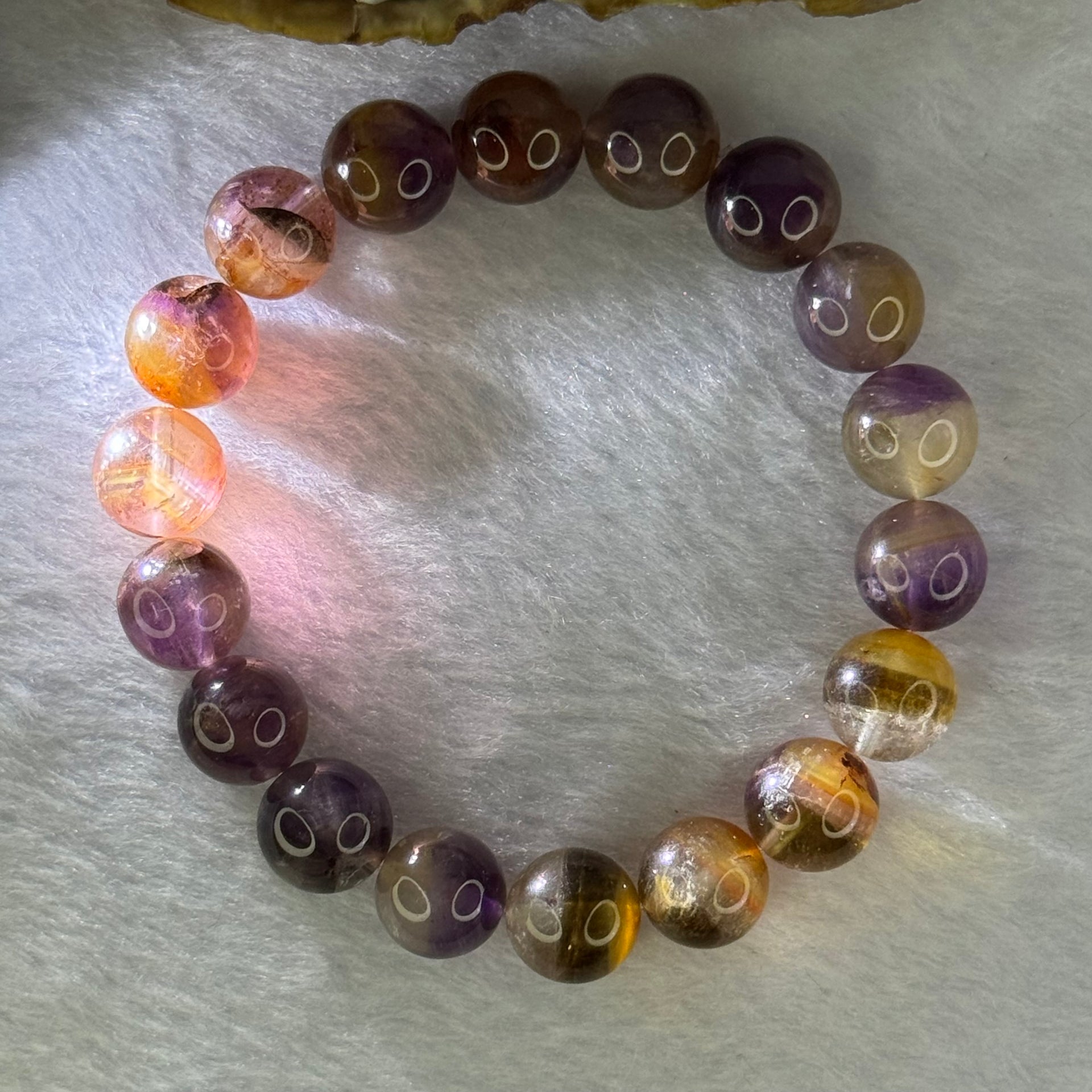 Natural Auralite 23 Bracelet 天然极光23手链 40.02g 18cm 11.9mm 18 Beads - Huangs Jadeite and Jewelry Pte Ltd