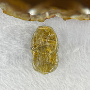 Above Average Grade Natural Golden Rutilated Quartz Pixiu Charm for Bracelet 天然金发水晶貔貅 11.93g by 30.7 by 17.6 by 13.1mm - Huangs Jadeite and Jewelry Pte Ltd