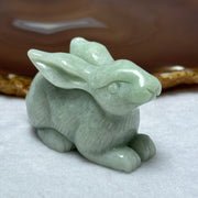 Type A Green Jadeite Rabbit Mini Display 122.06g 60.4 by 29.2 by 38.4mm - Huangs Jadeite and Jewelry Pte Ltd