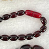 Natural Blood Red Amber Beads Bracelet 天然血珀手链 27.99g 48cm 7.3-11.5mm 43 Beads