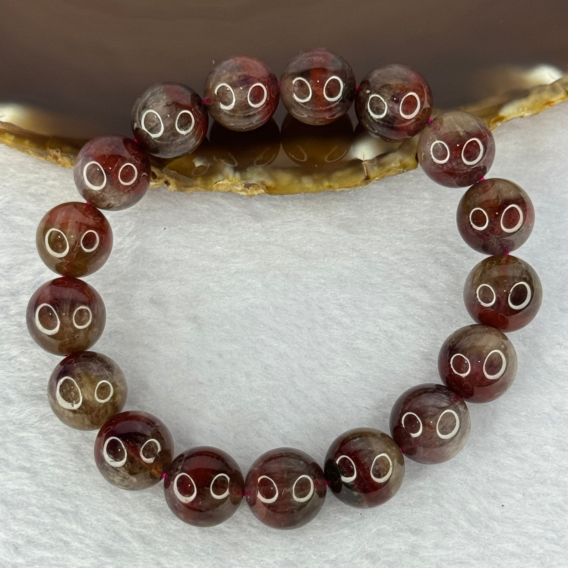 Above Average Natural Auralite 23 Bracelet 天然激光23手链 42.59g 18cm 12.1mm 17 Beads - Huangs Jadeite and Jewelry Pte Ltd