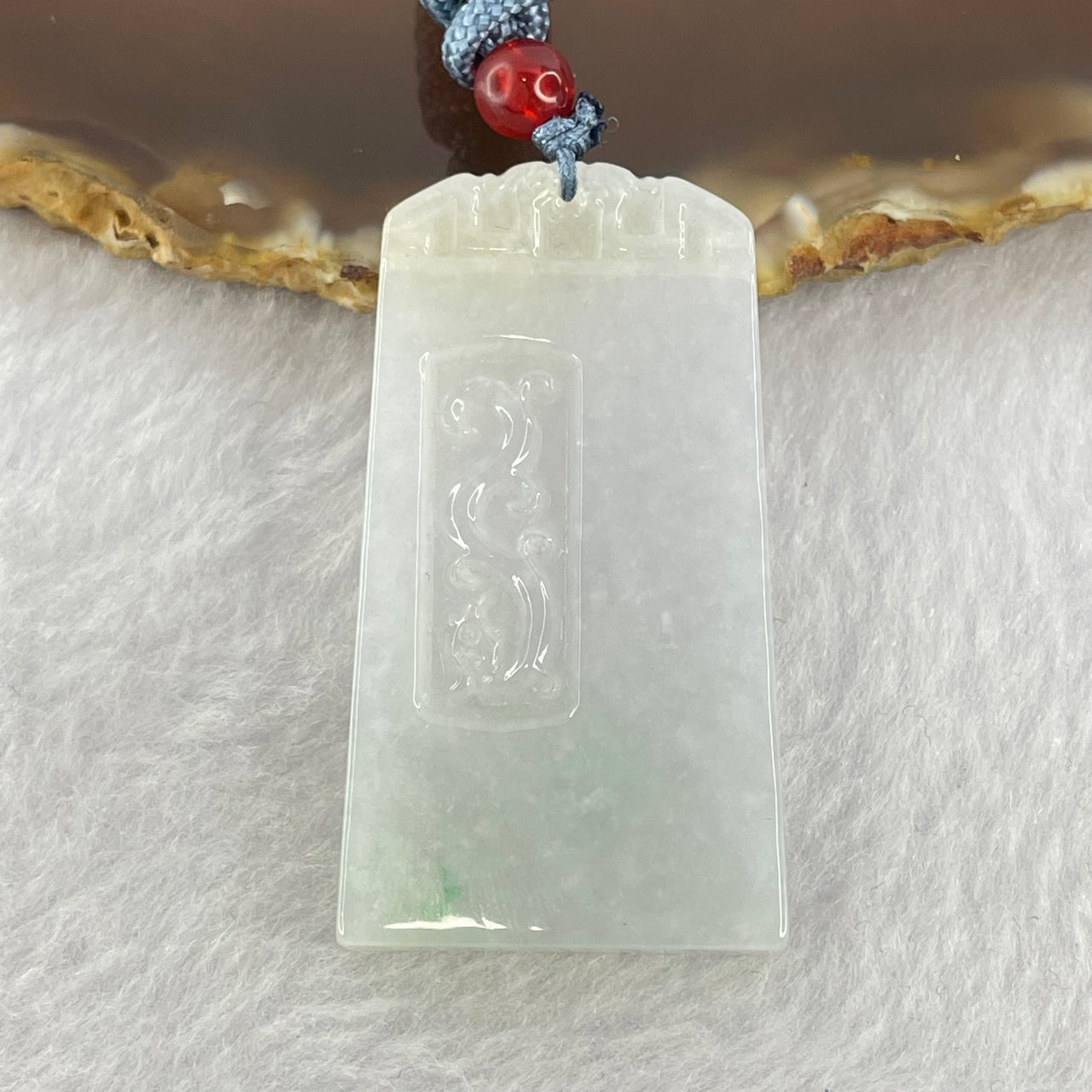 Type A Light Lavender Green Yellow Jadeite Phoenix Pendent 21.06g 46.9 by 25.7 by 5.6mm