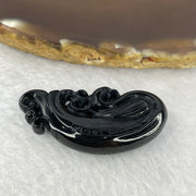 Type A Opaque Black Omphasite Phoenix Pendant / Charm A货墨翠凤凰牌 13.07g 42.8 by 20.7 by 8.8 mm - Huangs Jadeite and Jewelry Pte Ltd