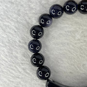 Natural Dark Blue Goldstone Bracelet 天然蓝砂石手链 25.80g 16cm 39.1 by 10.0 by 6.2mm  10.1mm 15 Beads - Huangs Jadeite and Jewelry Pte Ltd