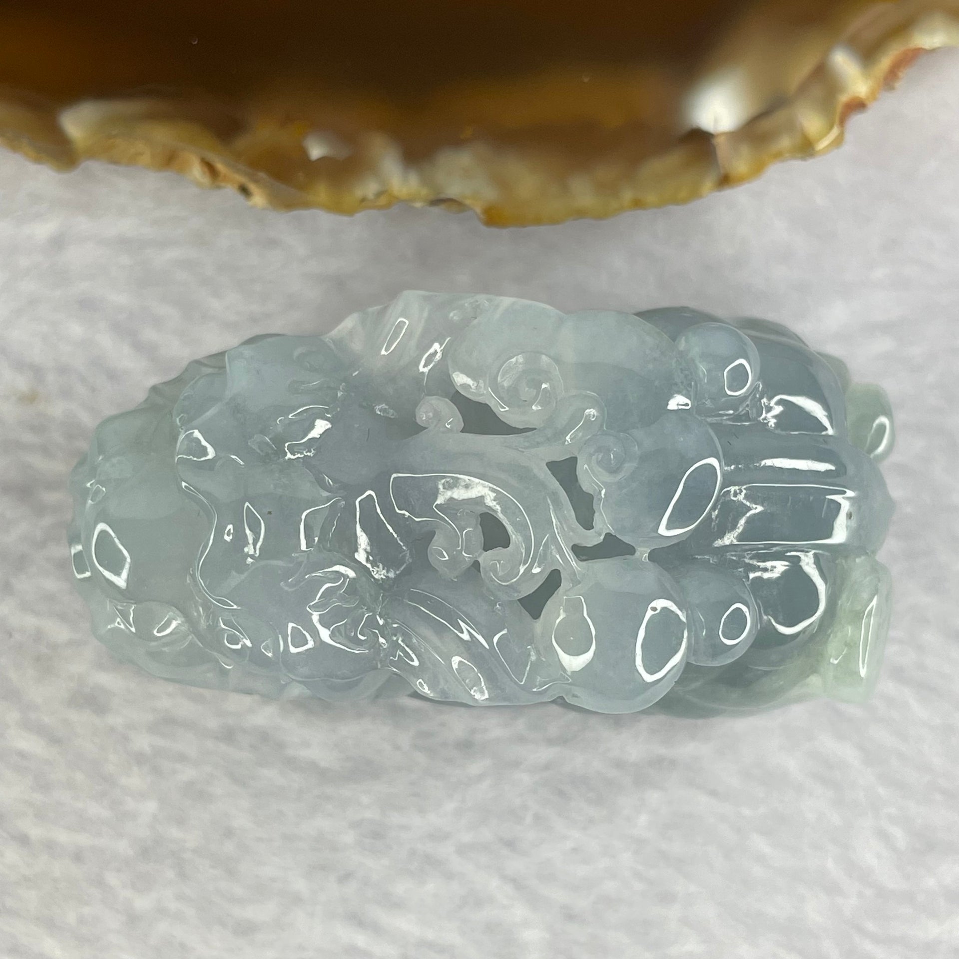 Grand Master Deep Intense Sky Blue Jadeite Pixiu 82.04g 50.6 by 25.7 by 29.2mm - Huangs Jadeite and Jewelry Pte Ltd