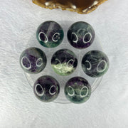 Natural Fluorite 7 Sphere Ball Set 40.50g 101.2 by 41.7mm Diameter 31.1mm 7 pcs - Huangs Jadeite and Jewelry Pte Ltd