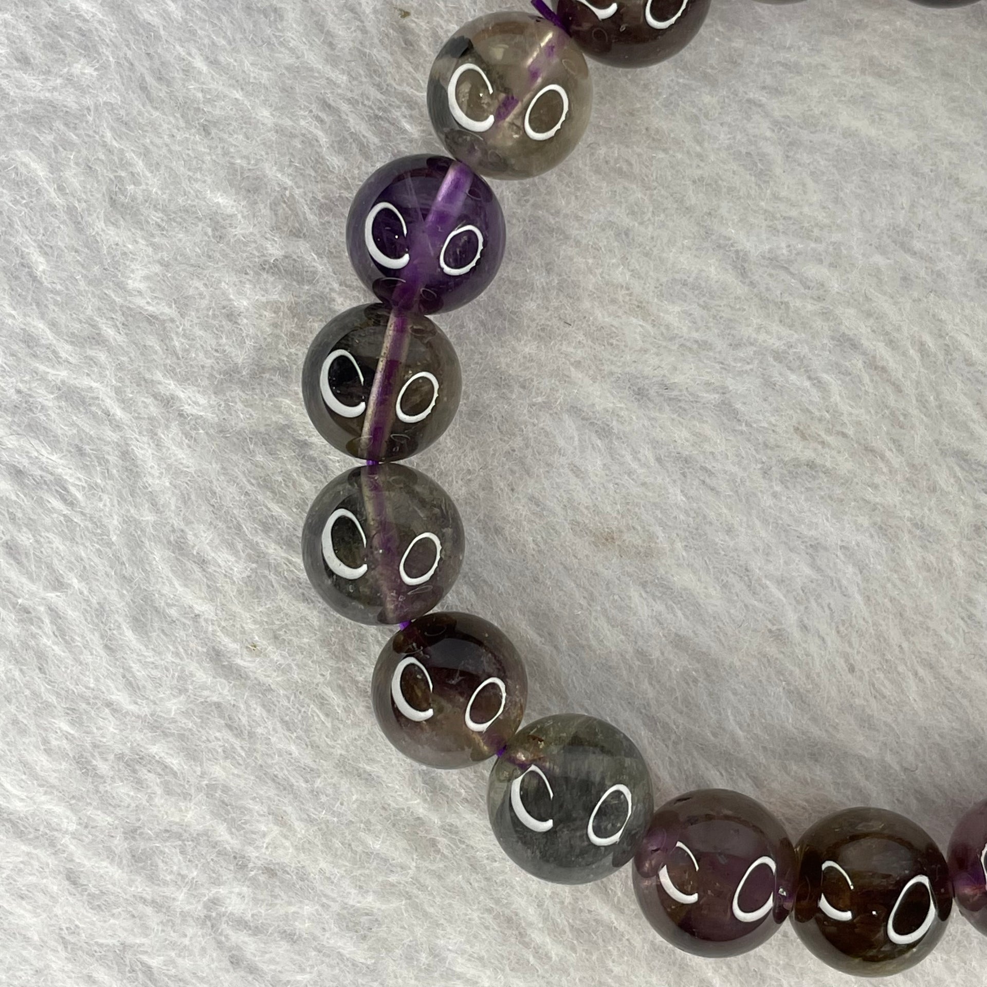 Natural Auralite Crystal Bracelet 极光手链 27.61g 10.2 mm 19 Beads - Huangs Jadeite and Jewelry Pte Ltd