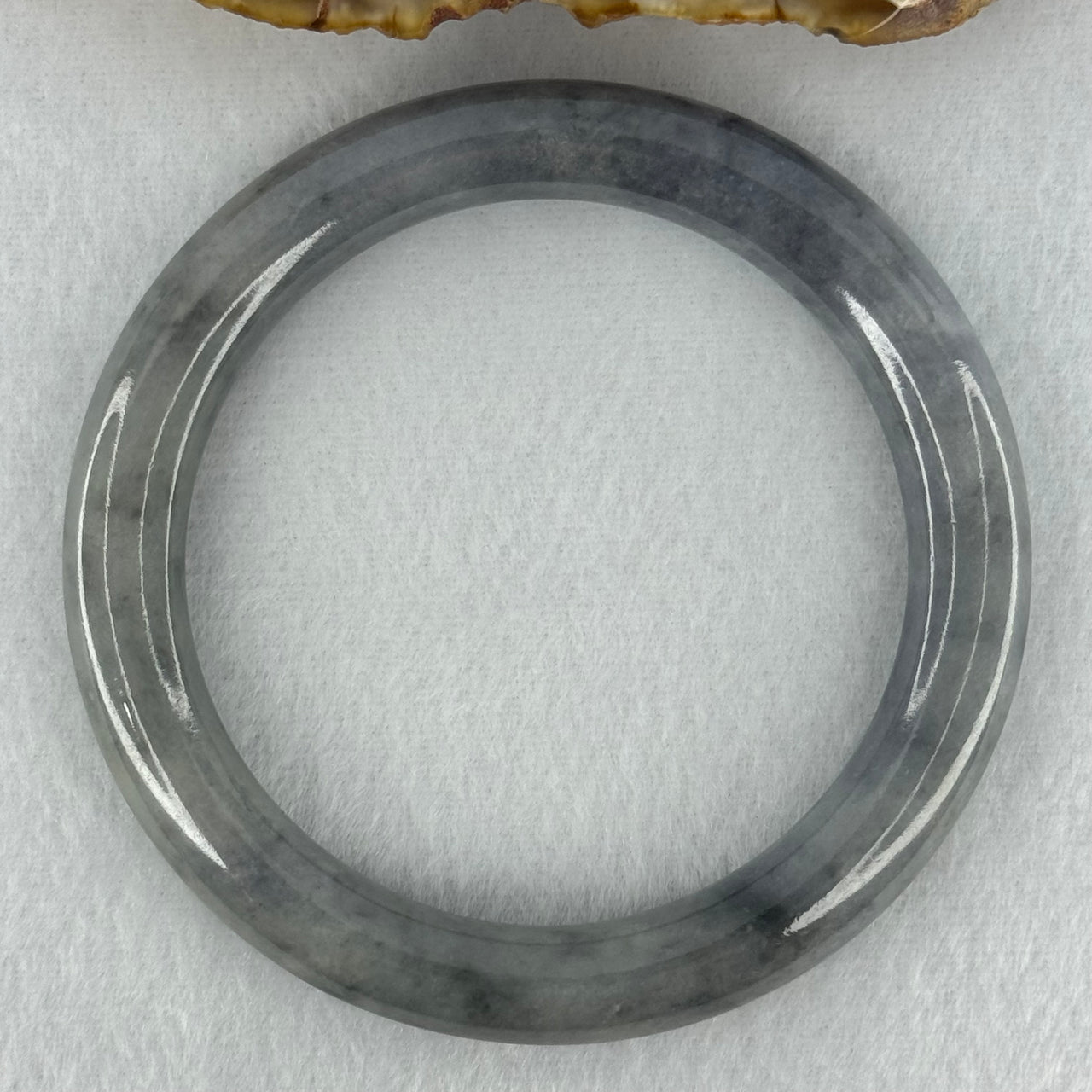 Type A Grey Piao Hua Jadeite Bangle Internal Diameter 57.8mm 52.77g 10.0 by 9.9mm (Very slight Internal Line)