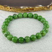 Natural Emerald And Ruby Zoisite Beads Bracelet 24.59g 17cm 8.9mm 23 Beads - Huangs Jadeite and Jewelry Pte Ltd