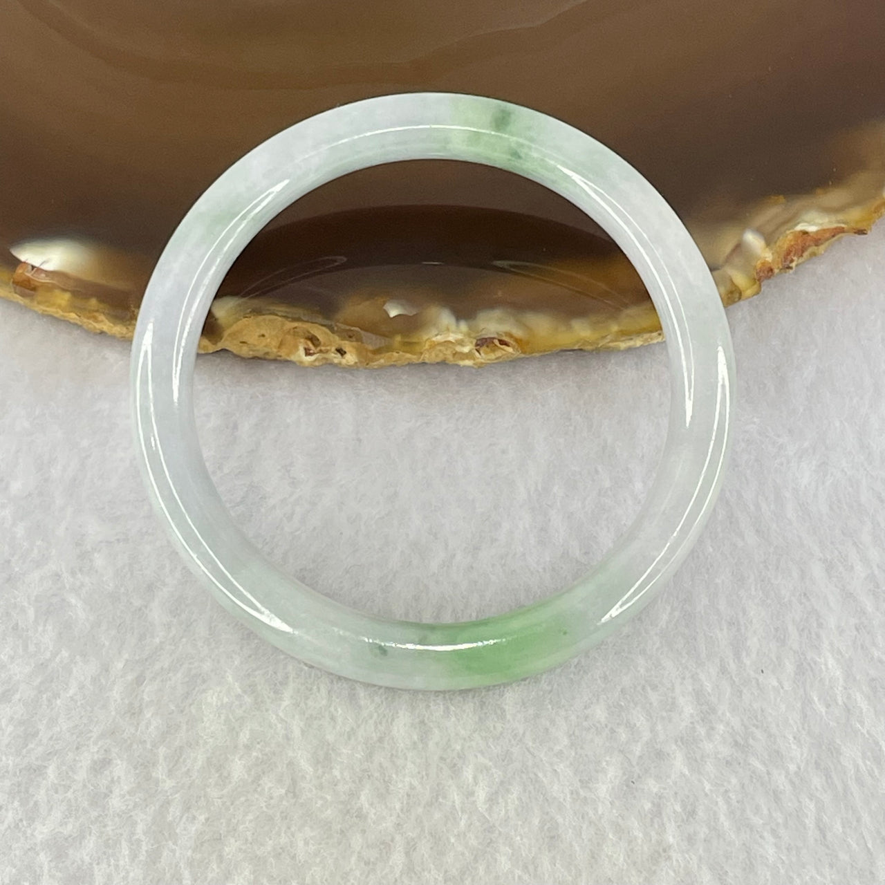 Type A Lavender and Green Jadeite Bangle Internal Diameter 43.7mm 14.65g 6.0 by 6.0mm (Very Very Fine Internal Line)