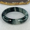 Transparent Colourless with Dark Greenish Black Piao Hua Sodium Feldspar Jade Bangle 水沫玉手镯 Internal Diameter 58.3mm 59.21g 15.3 by 9.0mm