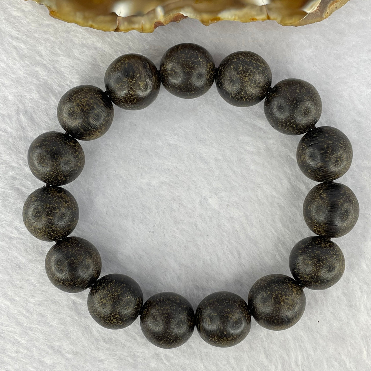 Natural Old Wild Indonesia Argarwood Beads Bracelet (Sinking Type) 天然老野生印尼沉香珠手链 22.94g 13.7 mm 15 Beads - Huangs Jadeite and Jewelry Pte Ltd