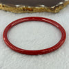 Natural Red Cinnabar Bangle with Inscription 15.30g Internal Diameter 60.7mm 5.3 by 5.5mm