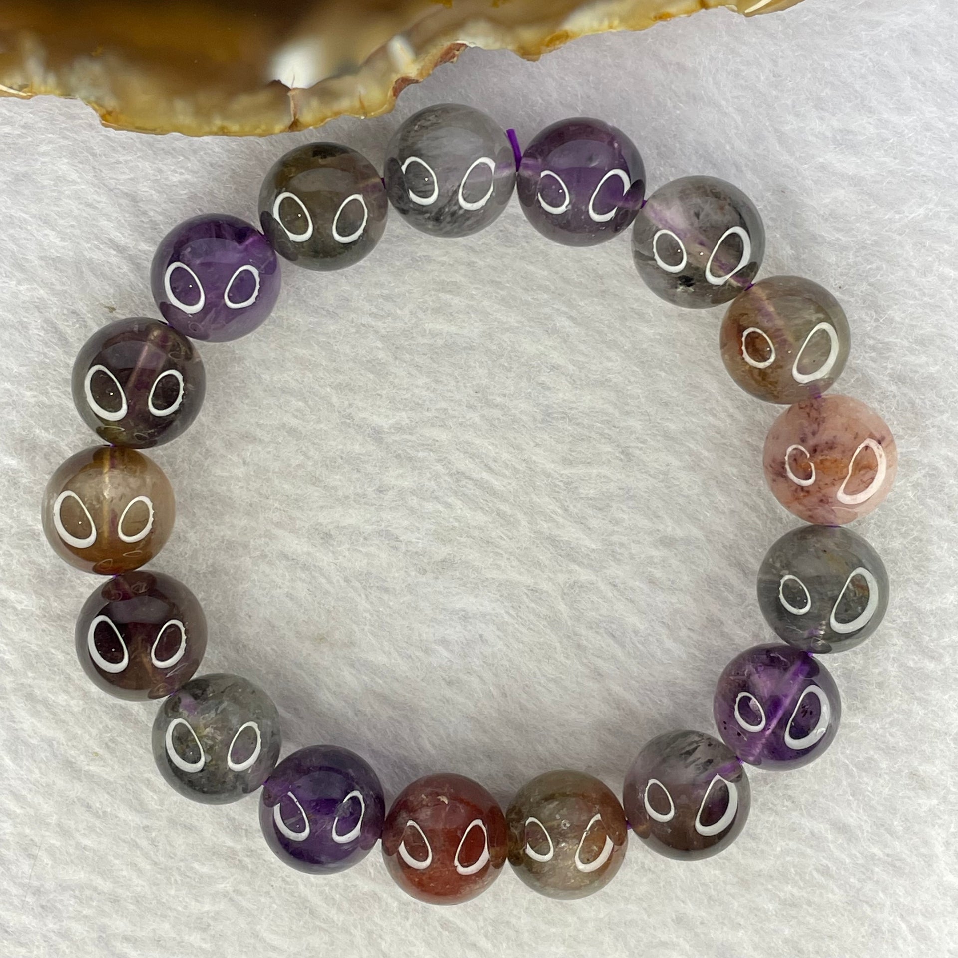 Natural Auralite Crystal Bracelet 极光手链 30.81g 10.9 mm 18 Beads - Huangs Jadeite and Jewelry Pte Ltd