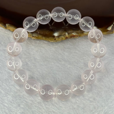 Natural Rose Quartz Beads Bracelet 天然玫瑰石英珠手链 45.08g 18.5cm 12.6mm 17 Beads
