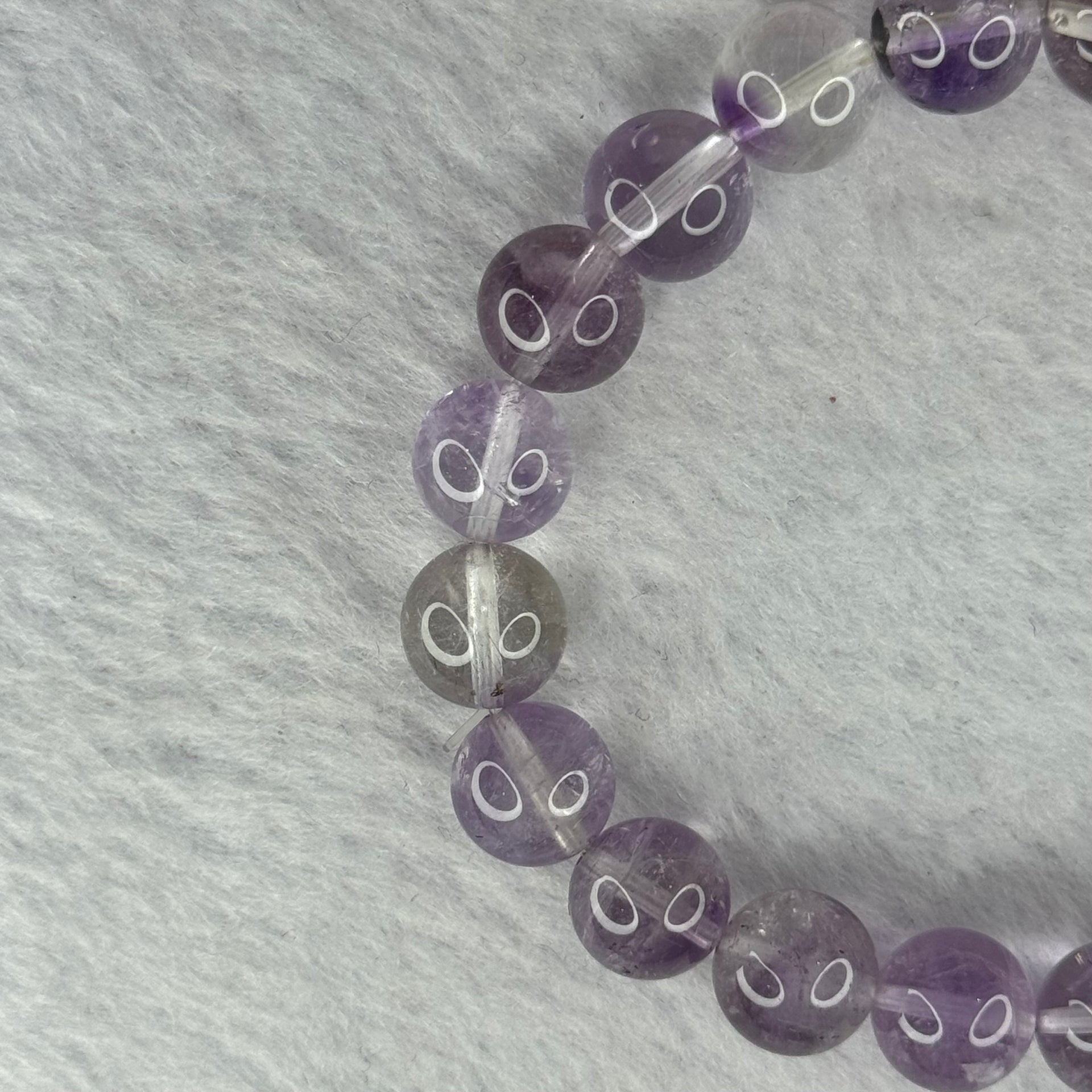 Natural Super 7 Amethyst Beads Bracelet 天然紫超七手链 24.90g 16cm 9.8mm 20 Beads - Huangs Jadeite and Jewelry Pte Ltd