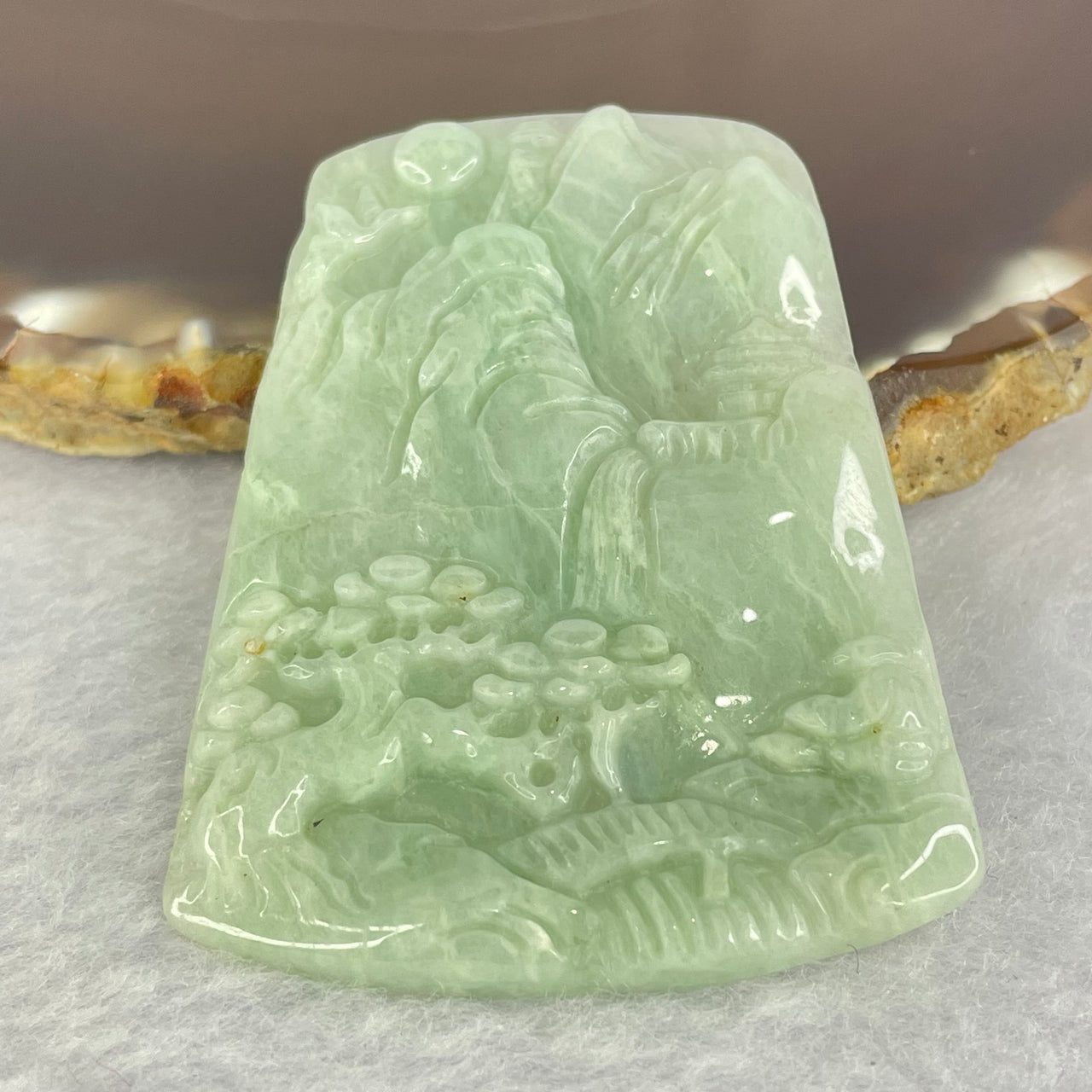 Type A Green Shun Shui Jadeite 18.13g 41.2 by 52.1 by 5.0mm - Huangs Jadeite and Jewelry Pte Ltd