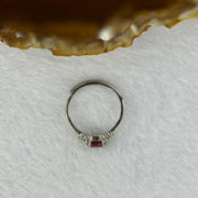 Natural Ruby in 925 Sliver Ring (Adjustable Size) 1.39g  5.9 by 4.5 by 2.0mm - Huangs Jadeite and Jewelry Pte Ltd