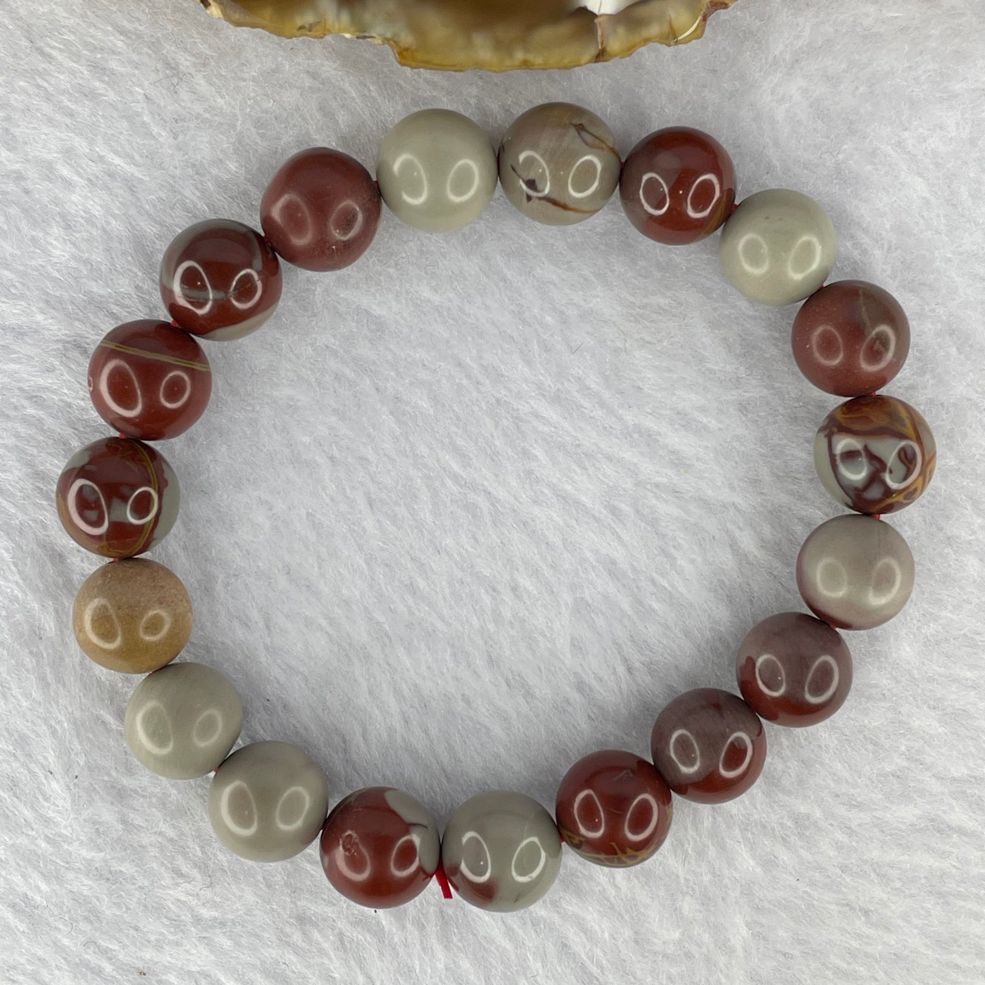 Australian Red Picture Jasper (Noreena Jasper) Bracelet 26.23g 10.3 mm 19 Beads - Huangs Jadeite and Jewelry Pte Ltd