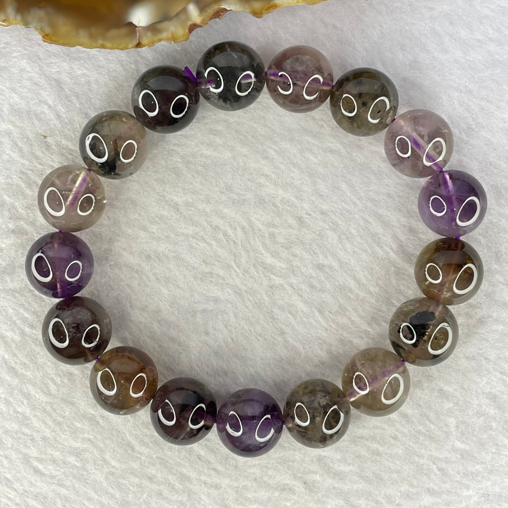 Natural Auralite Crystal Bracelet 极光手链 42.06g 12.2 mm 17 Beads - Huangs Jadeite and Jewelry Pte Ltd