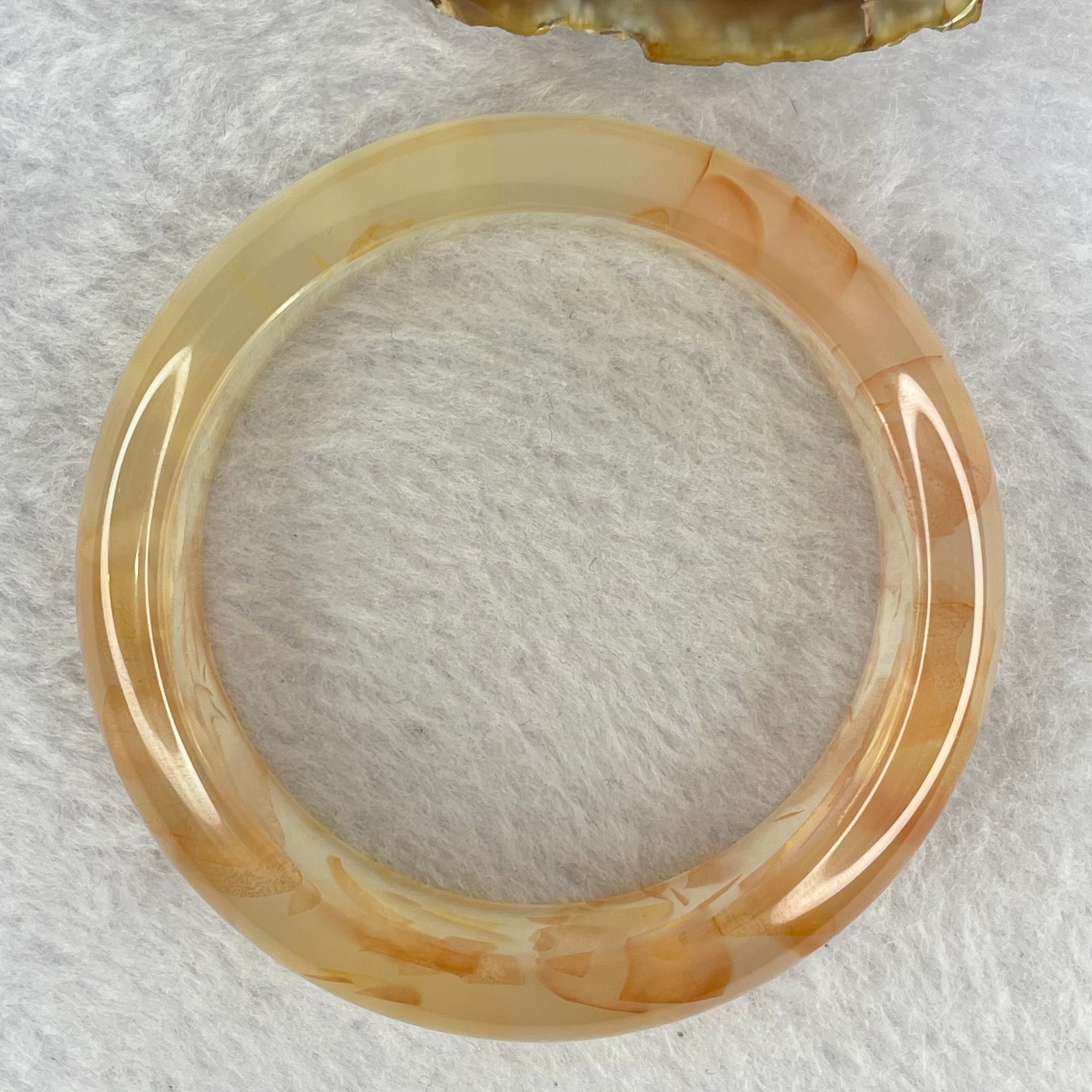 Natural Flower Agate Bangle 51.90g Internal Diameter 54.0mm 16.3 by 8.5mm - Huangs Jadeite and Jewelry Pte Ltd